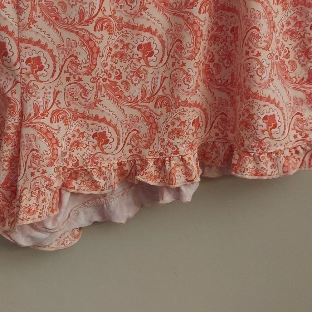 INK+IVY Peach Floral Paisley Pajama Short Set - Picture 5 of 10